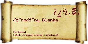 Örmény Blanka névjegykártya